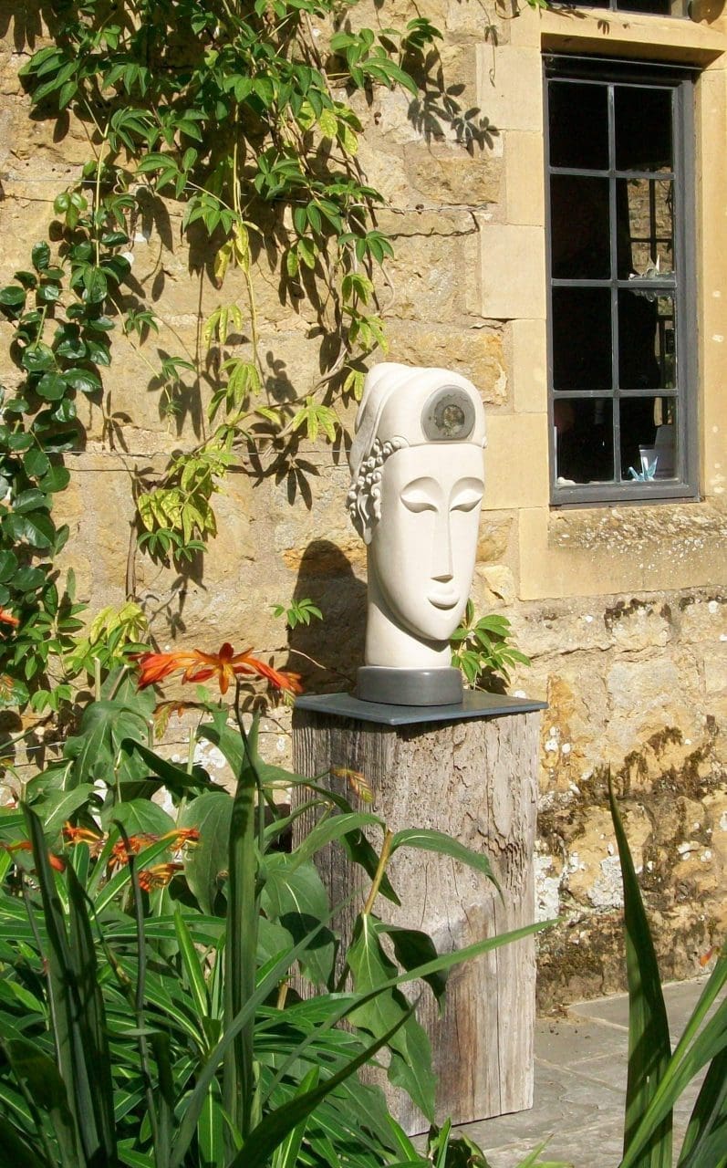 Ammonite Head (Carved Contemporary Buddha Head statue) - Image 4