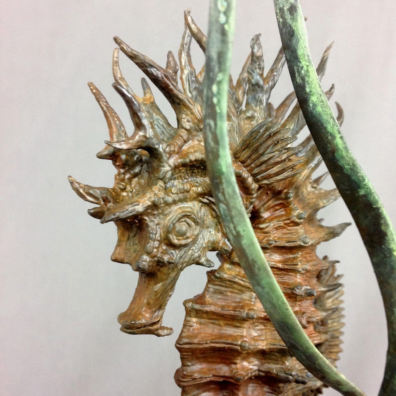 Spiny Seahorse (Little Bronze Coloured sculpture)