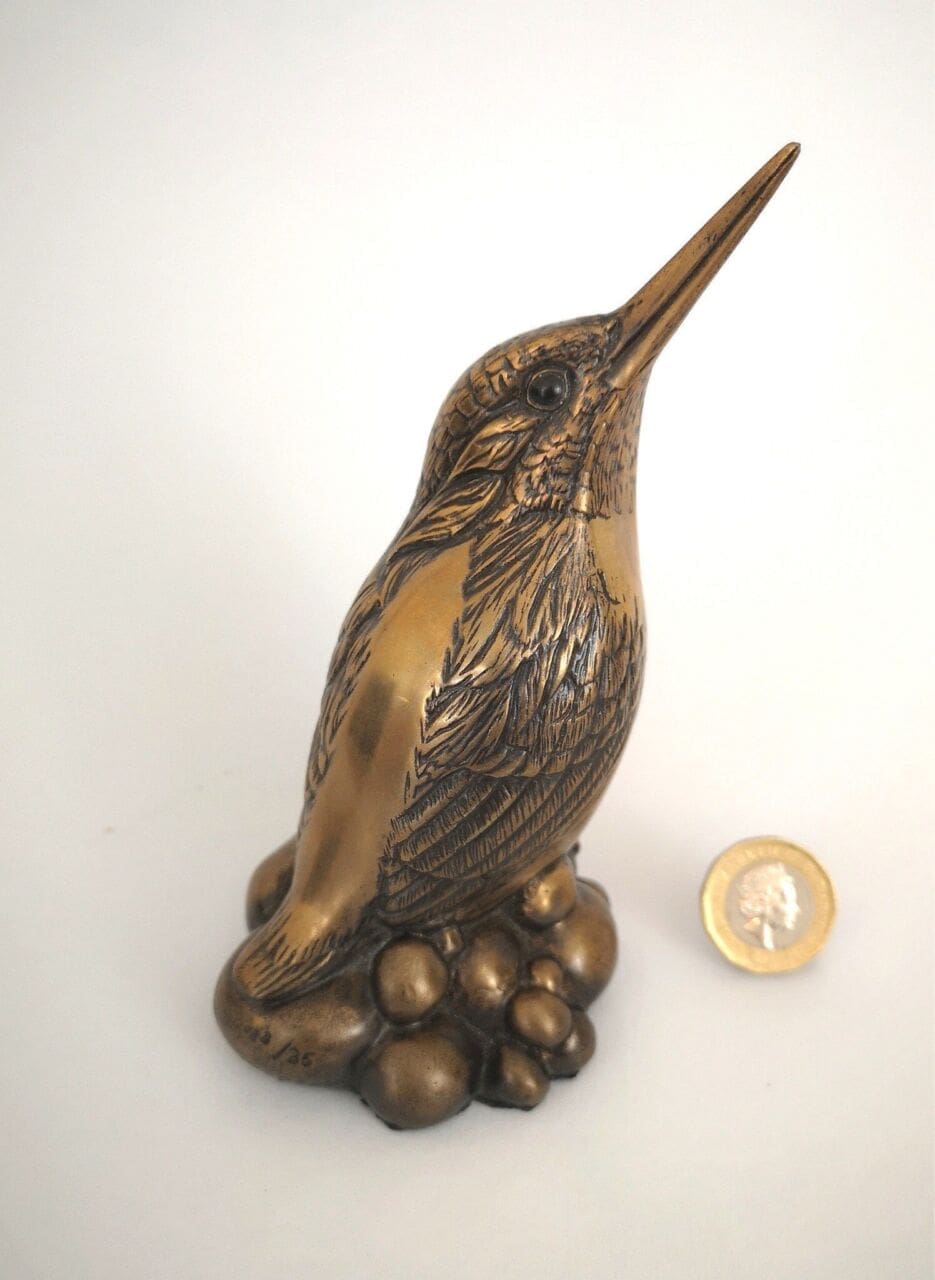 Kingfisher Sitting (life size Bronze sculpture)