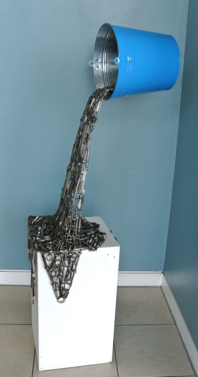 Pouring 1 (Metal Indoor Bucket sculpture) - Image 2