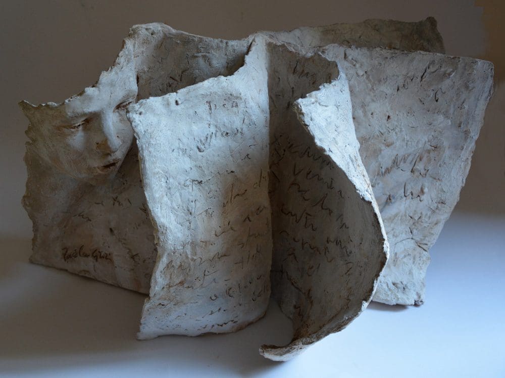 Blowing (Emerging Face Blowing Pages Book Indoor statuette statue Art)