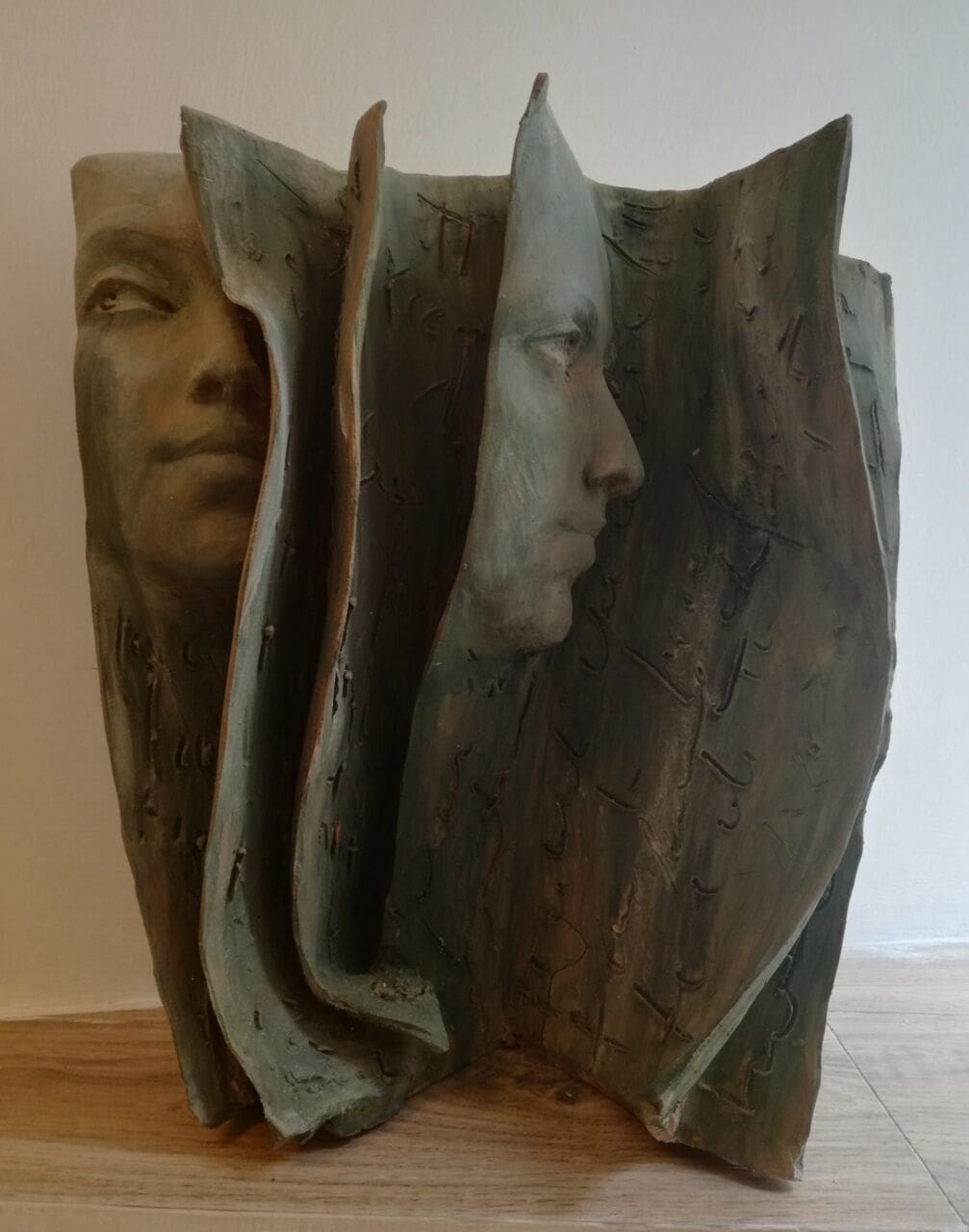 Hypotesis (Thinking Peaceful Girl`s Face sculpture)