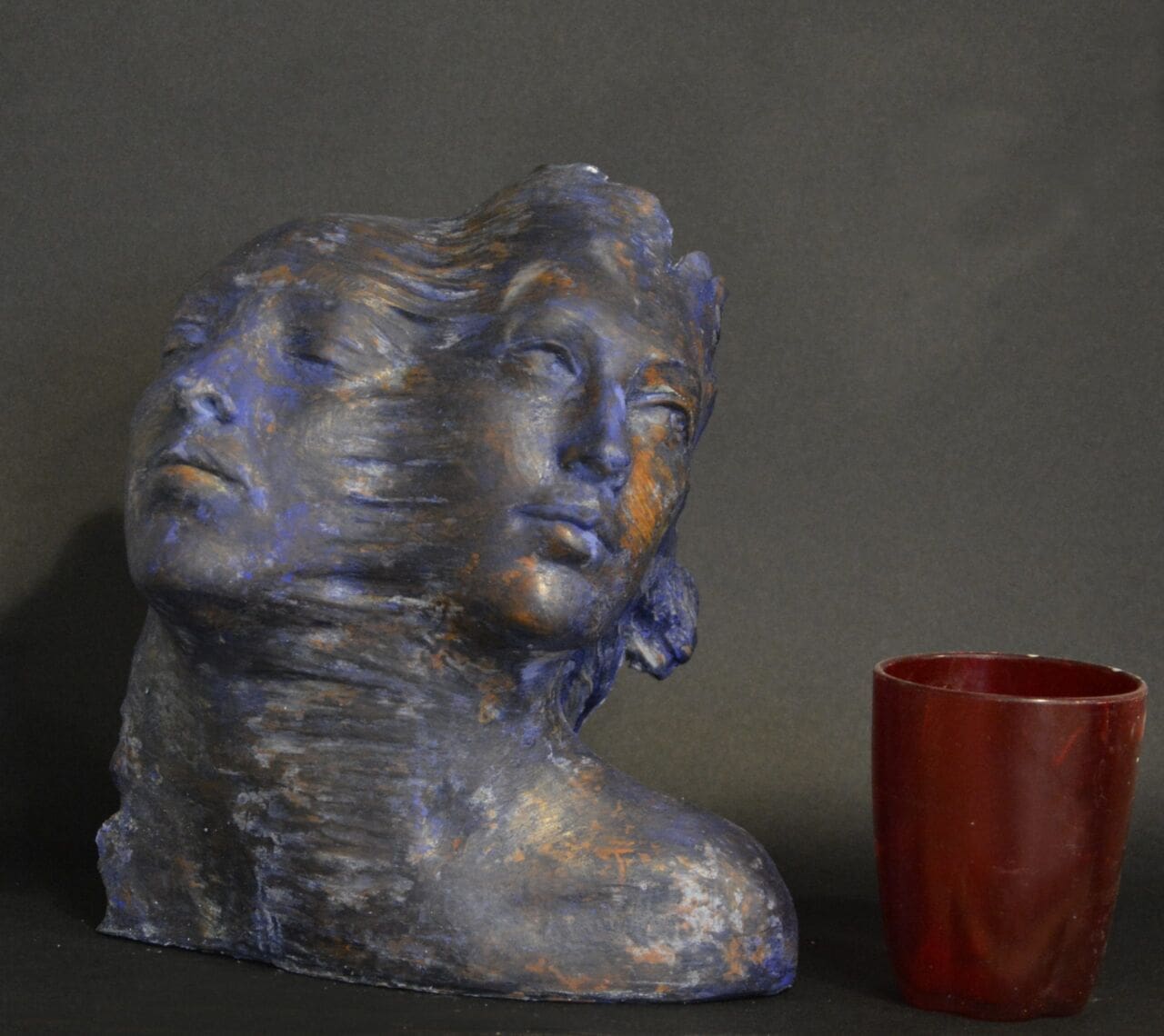 Life is a Dream (Terracotta Faces of Woman sculpture)