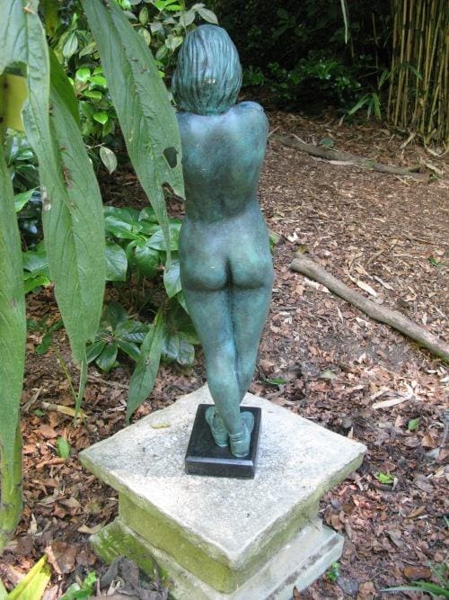 Blue Girl (Small Nude Girl Garden Bronze statue) - Image 3