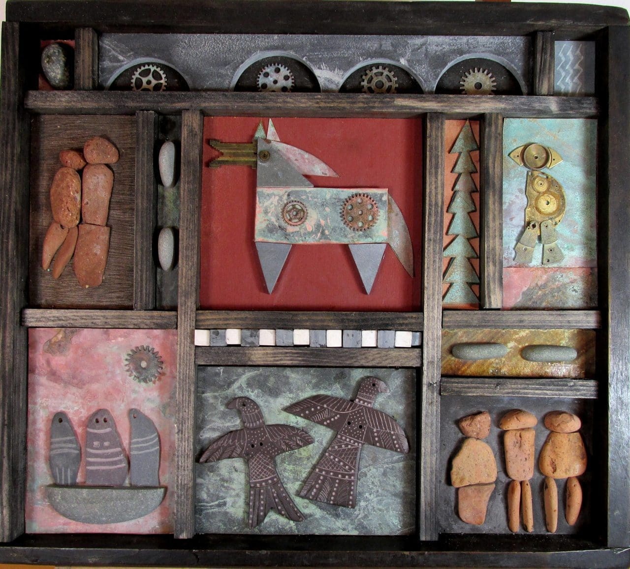 2 Land of Rhiannon (Collage Objects Panel statue)
