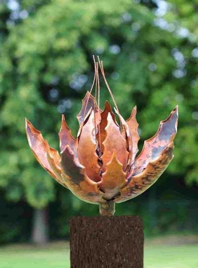Seed Pod Vll (Oversize Metal Plant Pod sculpture)