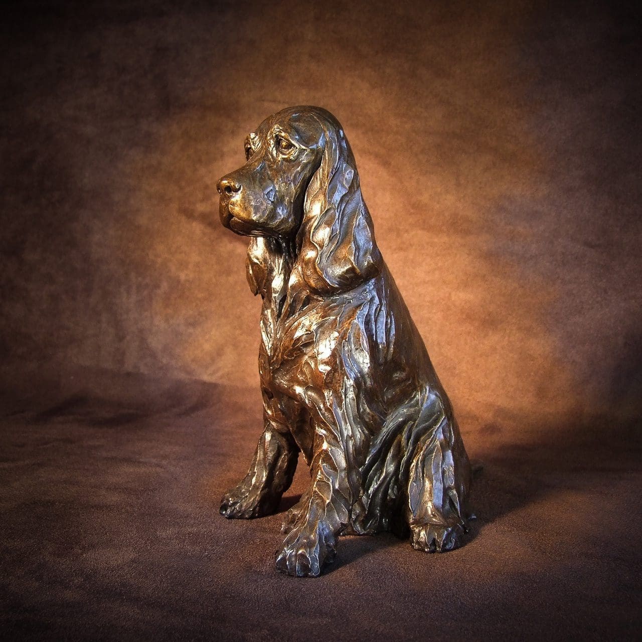 Cocker Spaniel (Resting Bronze Pet Dog statuette)