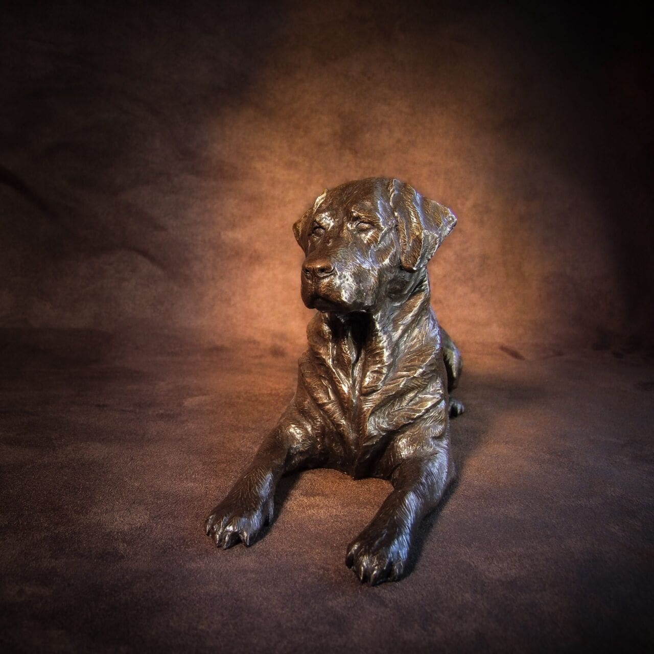 Patience (Small Lying Labrador Pet Dog Sculpture)