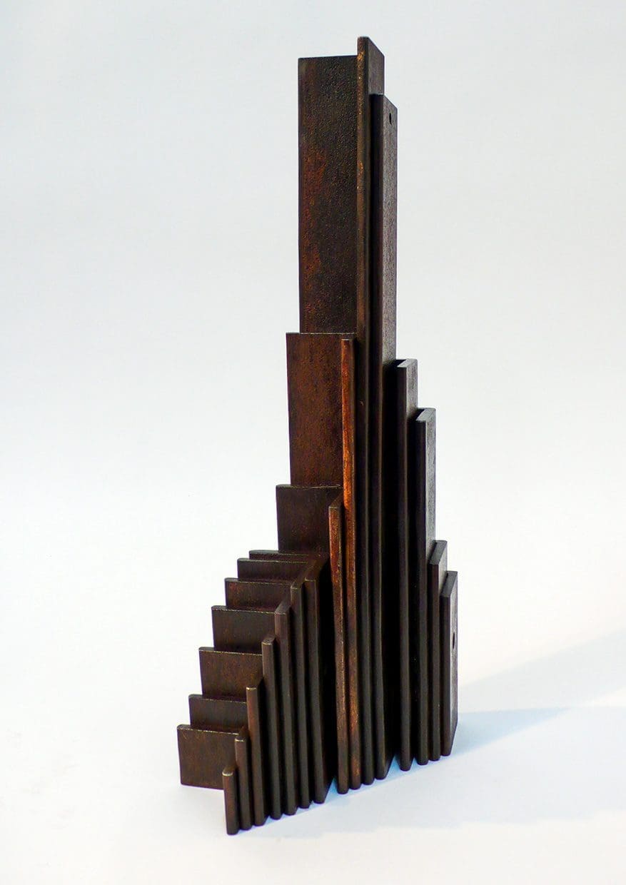 City of Angles II (Architectural Cubist Steel Tower statuette) - Image 3