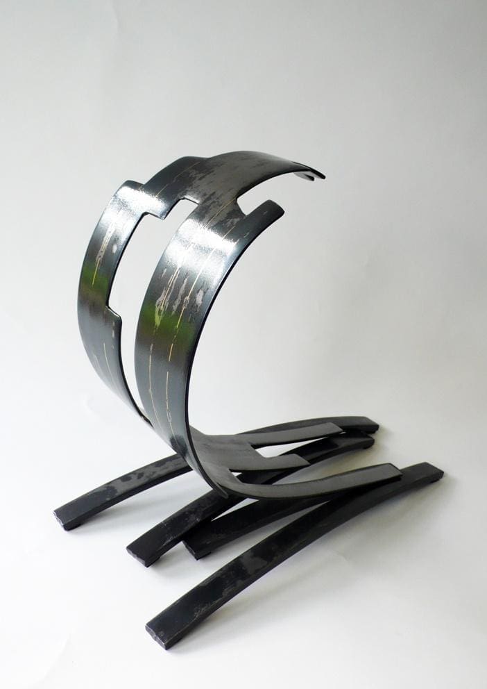 Wave III (Curved Steel Contemporary Comer Wave sculpture/statue)