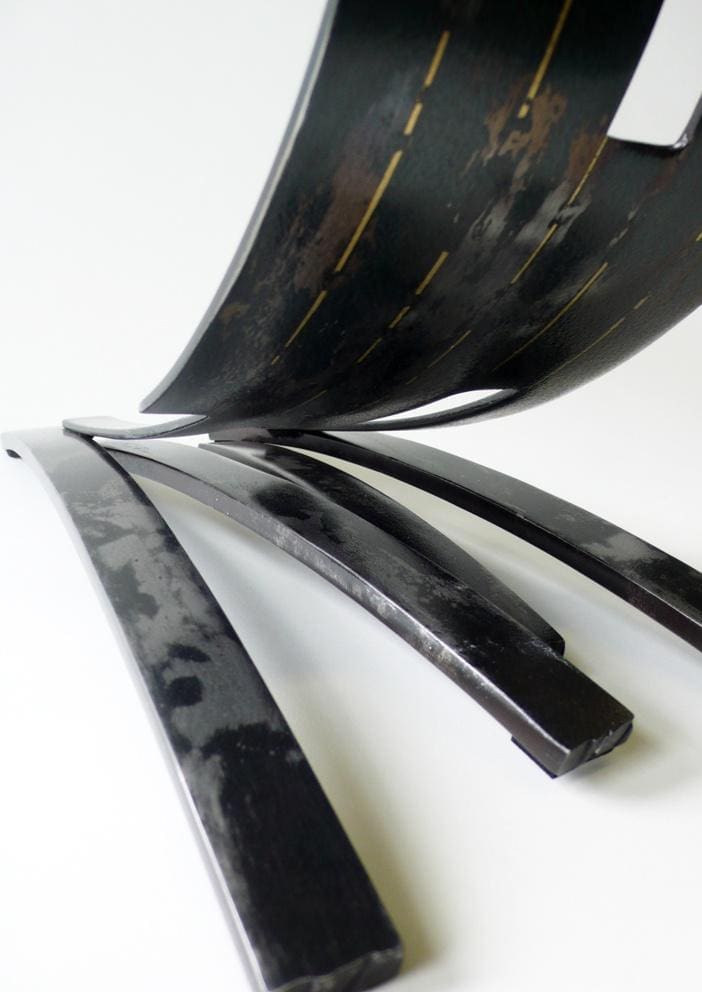 Wave III (Curved Steel Contemporary Comer Wave sculpture/statue) - Image 3