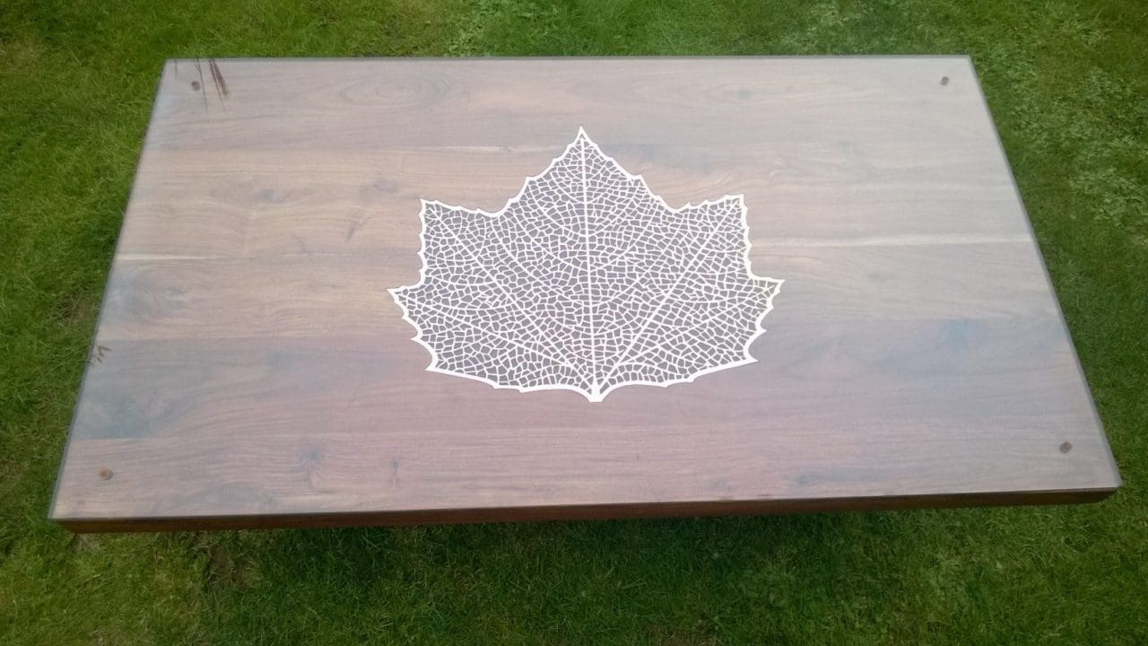 Leaf Maze With Oak table (Outsize Skeleton sculpture)