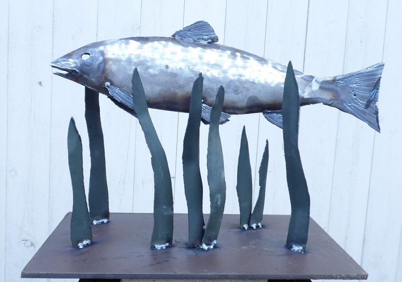 Fish (Lifesize Metal Steel Modern Abstract statue)