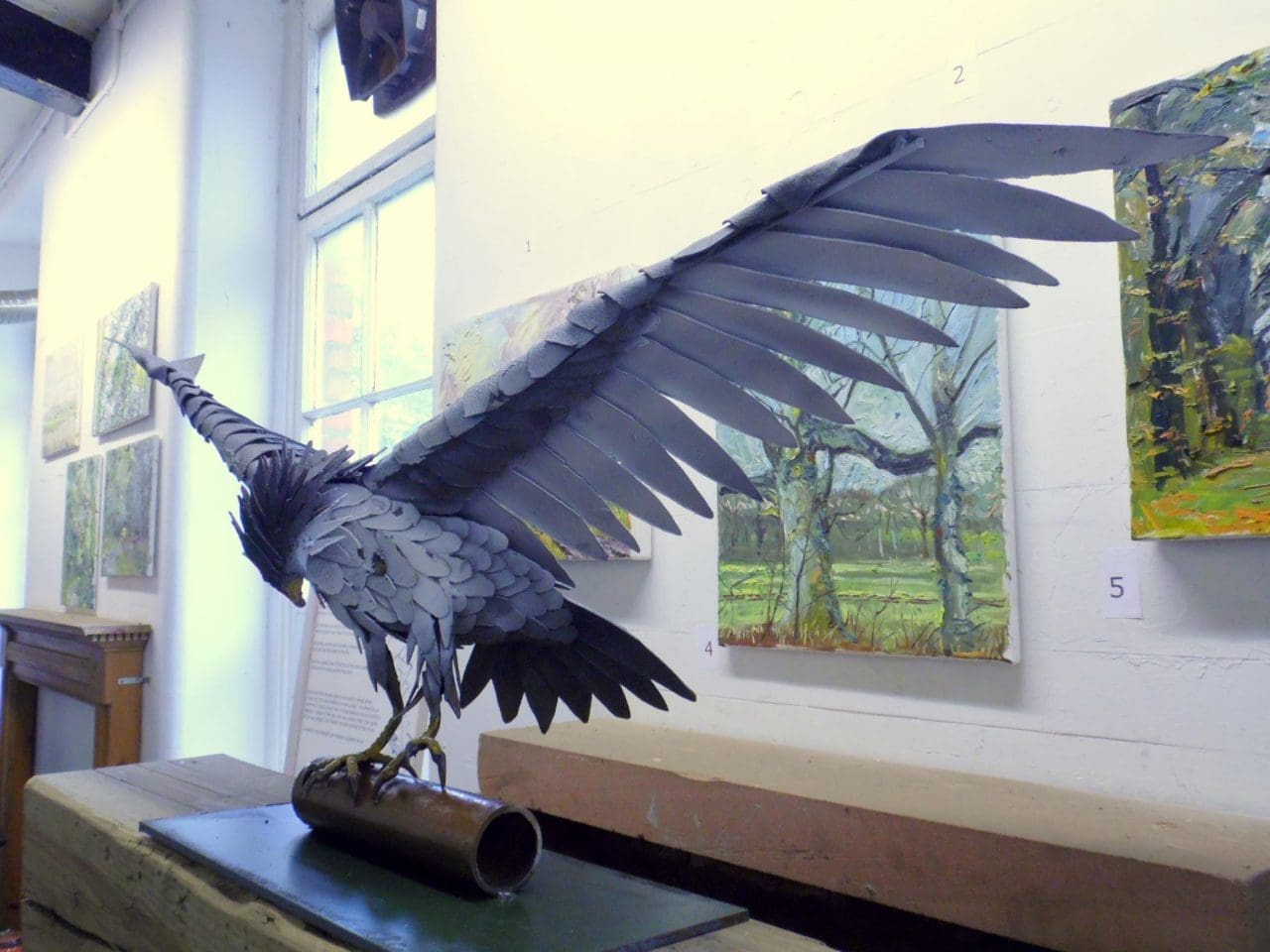 Peregrine (Landing Steel Bird of Prey Falcon statue)
