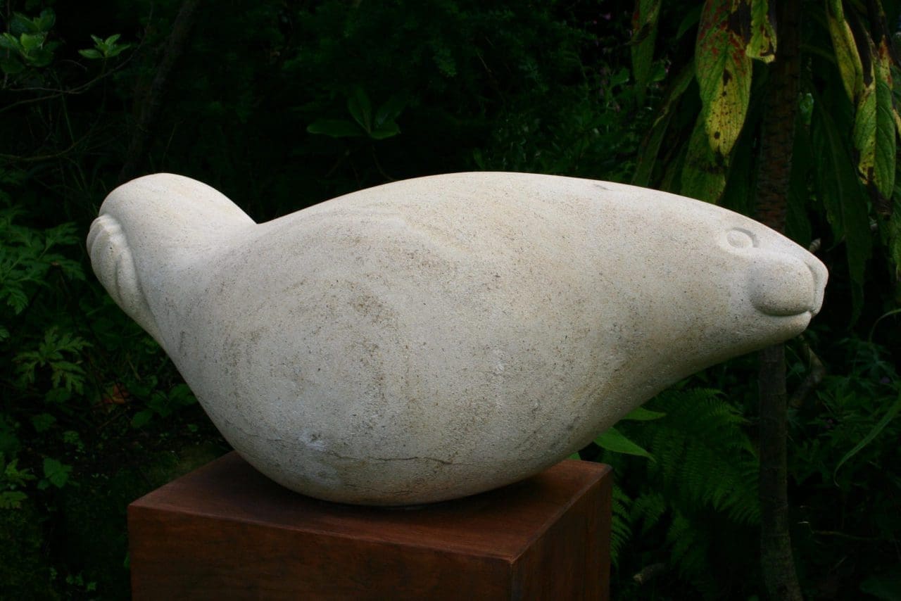 Back to The Sea Small Carved Stone Seal sculpture