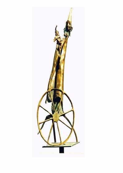 CIRCUS I (Abstract Clown Unicycle statue)