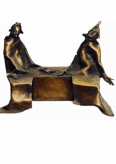 On a Bench (Bronze Abstract statue)