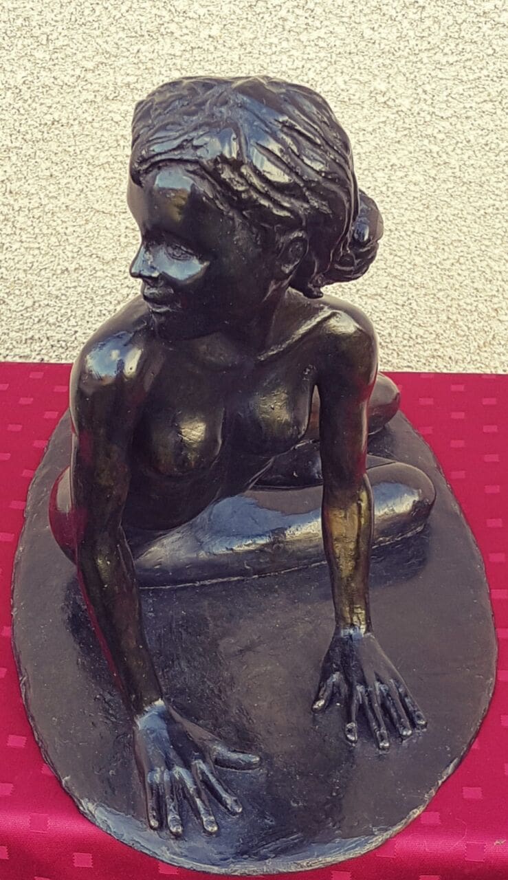 EURYDICE (Small Sitting Nude Goddess Bronze statue) - Image 5