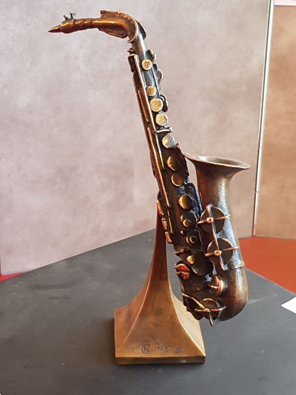LE SAXO (Small Bronze Jazz Saxaphone sculpture) SOLD