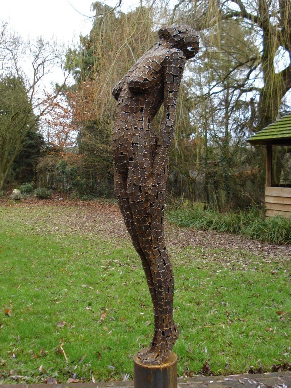 The Call (Metal Welded Plate Nude Girl Outdoor sculpture)