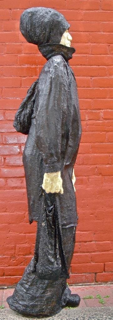Watch Her Disappear (Walking Woman sculpture)