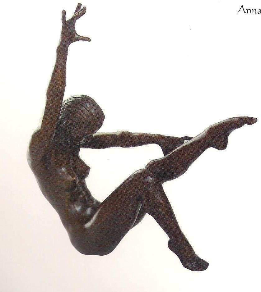 Anna (Bronze Small sitting nude sculpture)