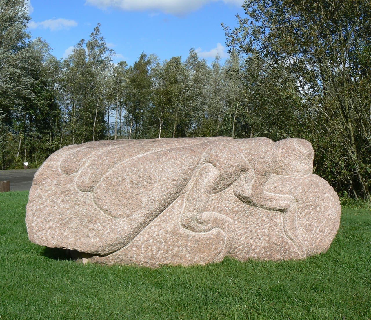 Dung Beetle (Large Abstract Granite Carved Scarab Statue) - Image 3