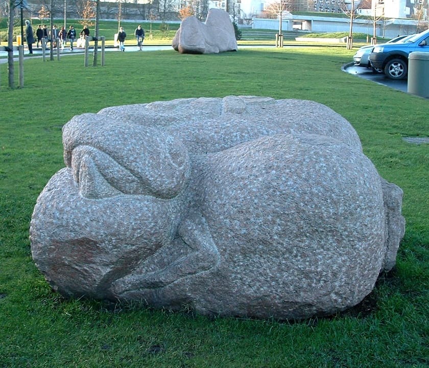 Dung Beetle (Large Abstract Granite Carved Scarab Statue) - Image 4