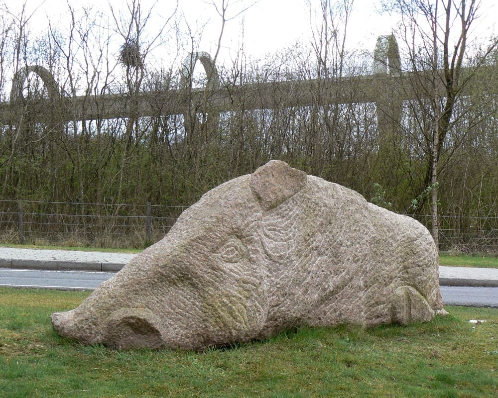 Wild Boar (Big Carved Stone Abstract Outdoor Statues) - Image 3