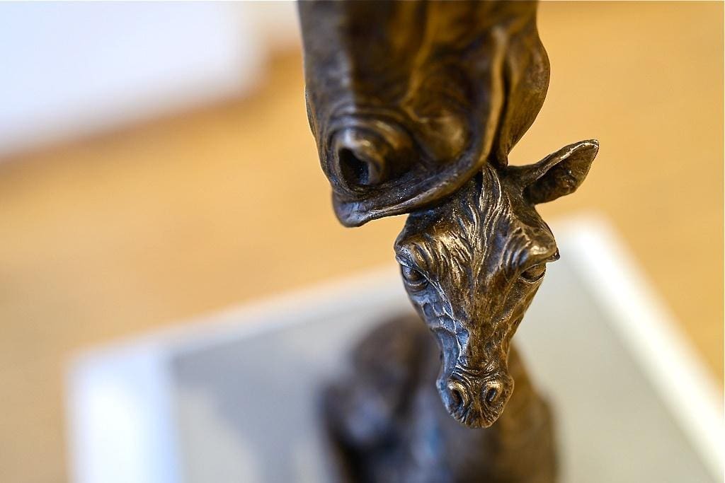 The Art of Nurture II (Giraffe Mothering Calf sculpture) - Image 2