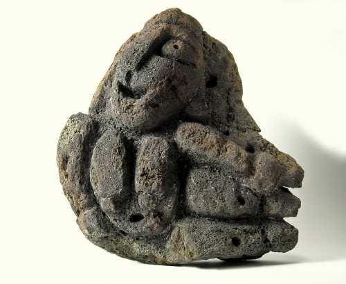 Bambino Maya (Lava Stone Primitive Head sculpture)