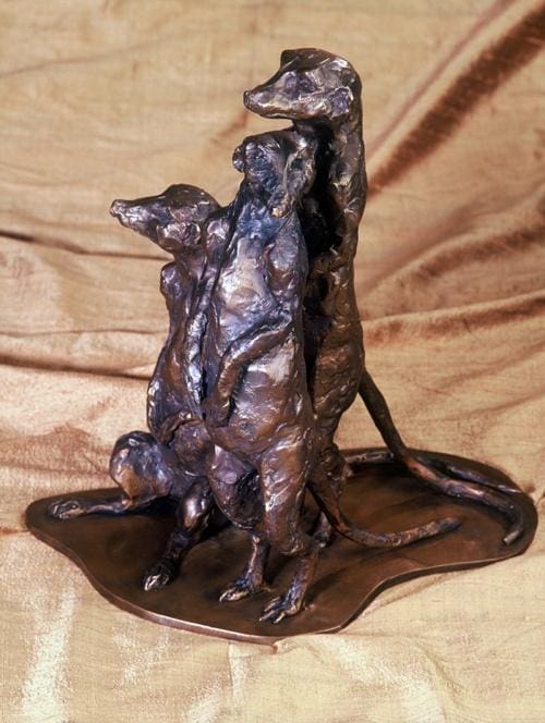 Meerkats (Bronze Wild Animal Family Group sculpture)