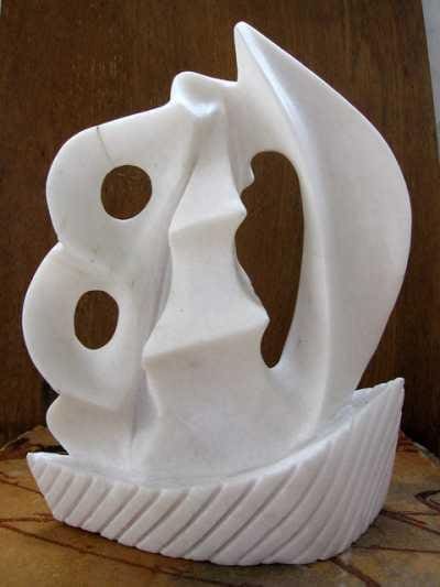 Sailboat (Abstract Modern Sailing Ship statue)