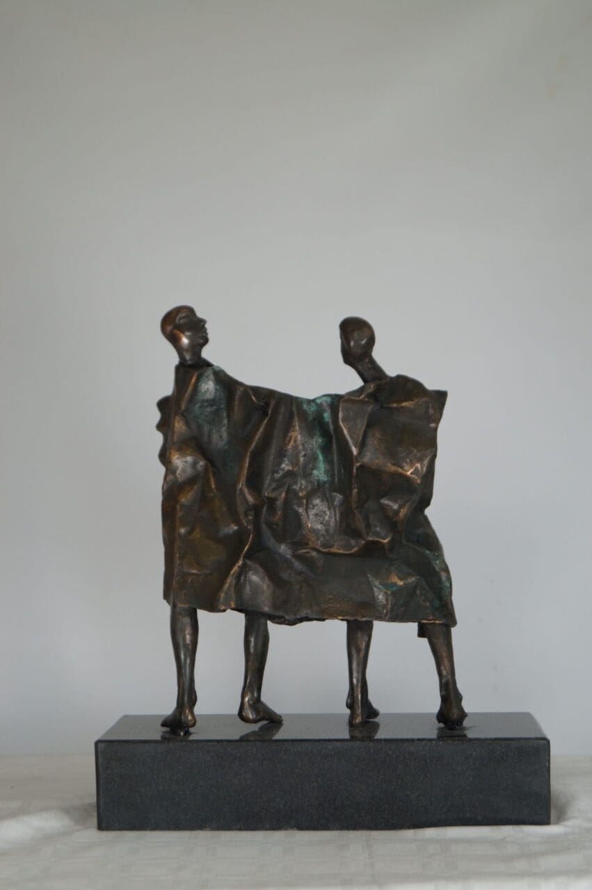 Two Figures (Abstract Small Bronze Couple statue) - Image 2