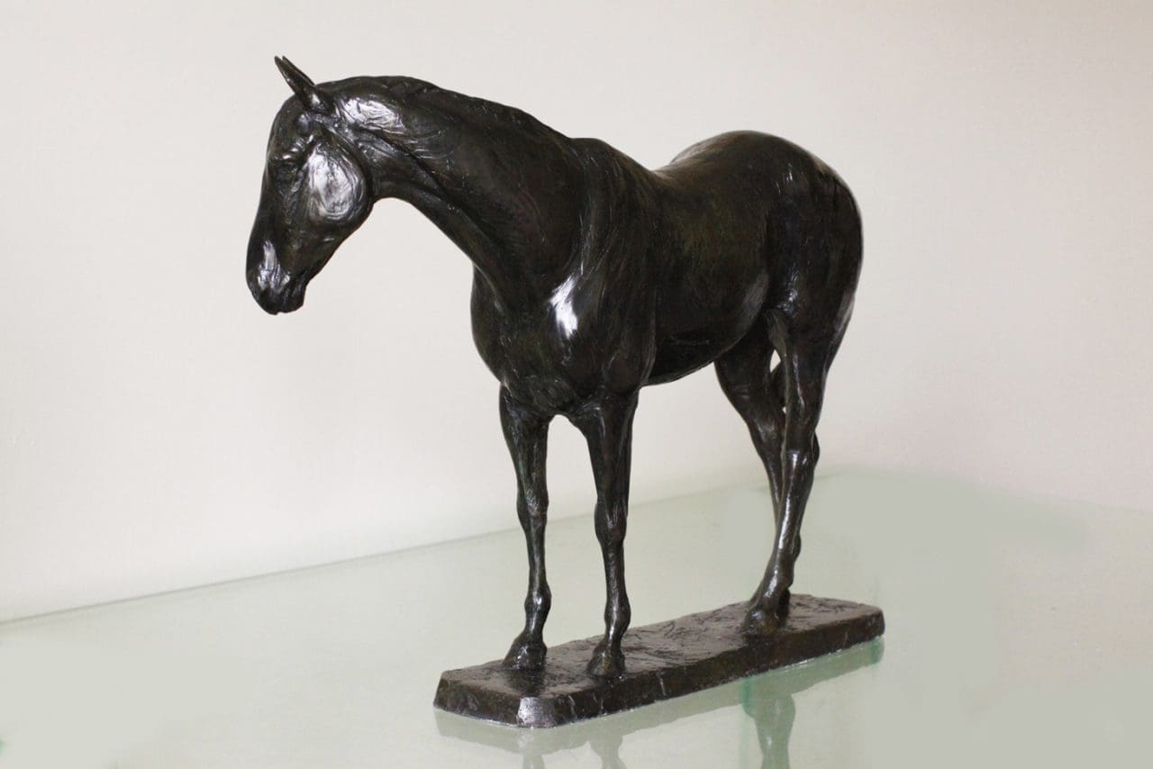 Horse Study (Small Bronze Relaxed statuette) - Image 2