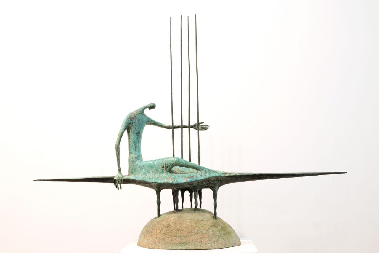 Awakening (Modern Bronze Abstract Sculpture)