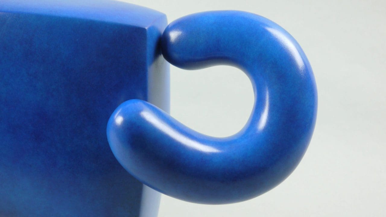 C@ II (Minimalist Bronze Blue Cat statue) - Image 4