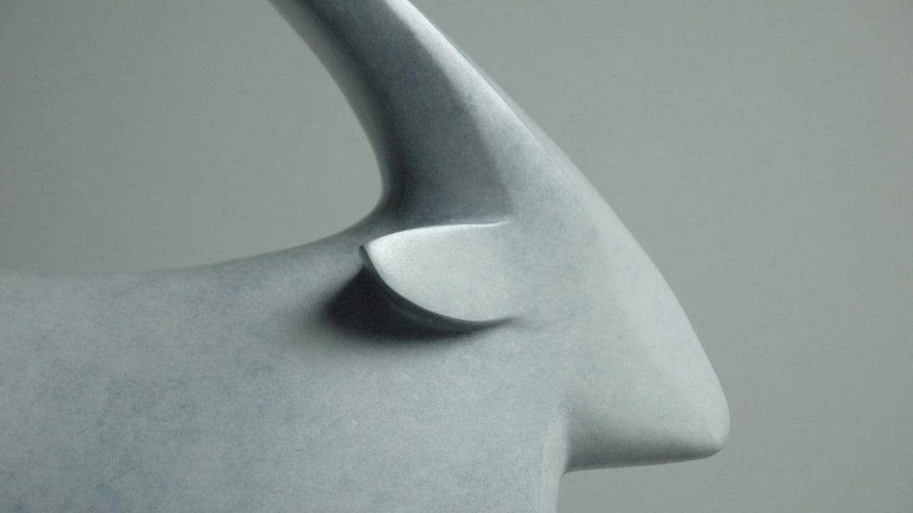 Goat (Small Minimalist Goat Indoor Abstract statuette)