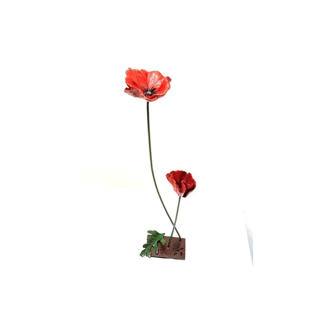 Flanders Fields (2 Poppies Red Coloured Bronze statue)