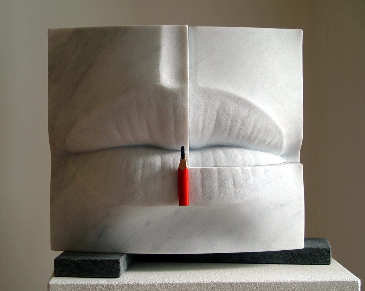 The Kiss of Muse/Inspiration (Abstract White Lips Carving)