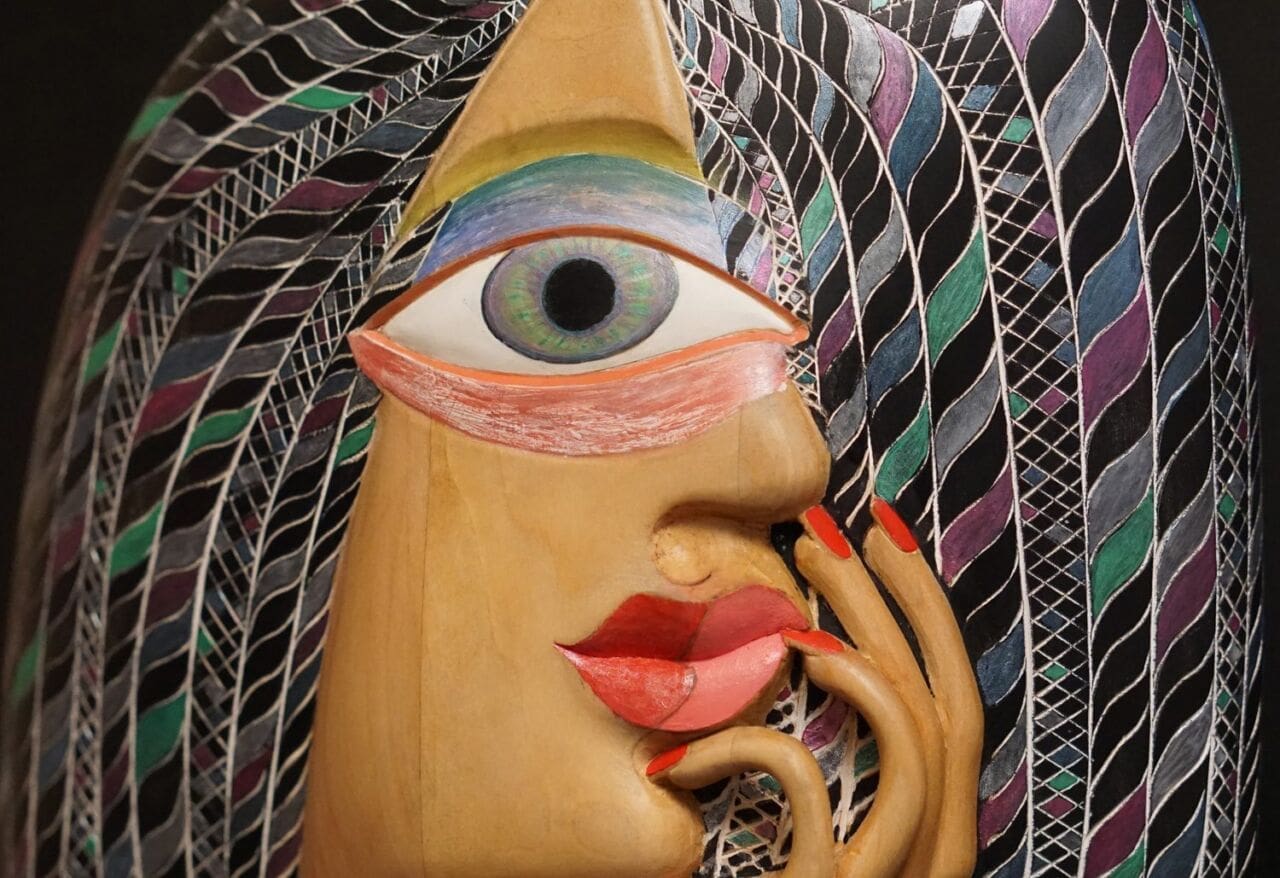 A Girl with a Glass (Coloured Modern statue) - Image 3
