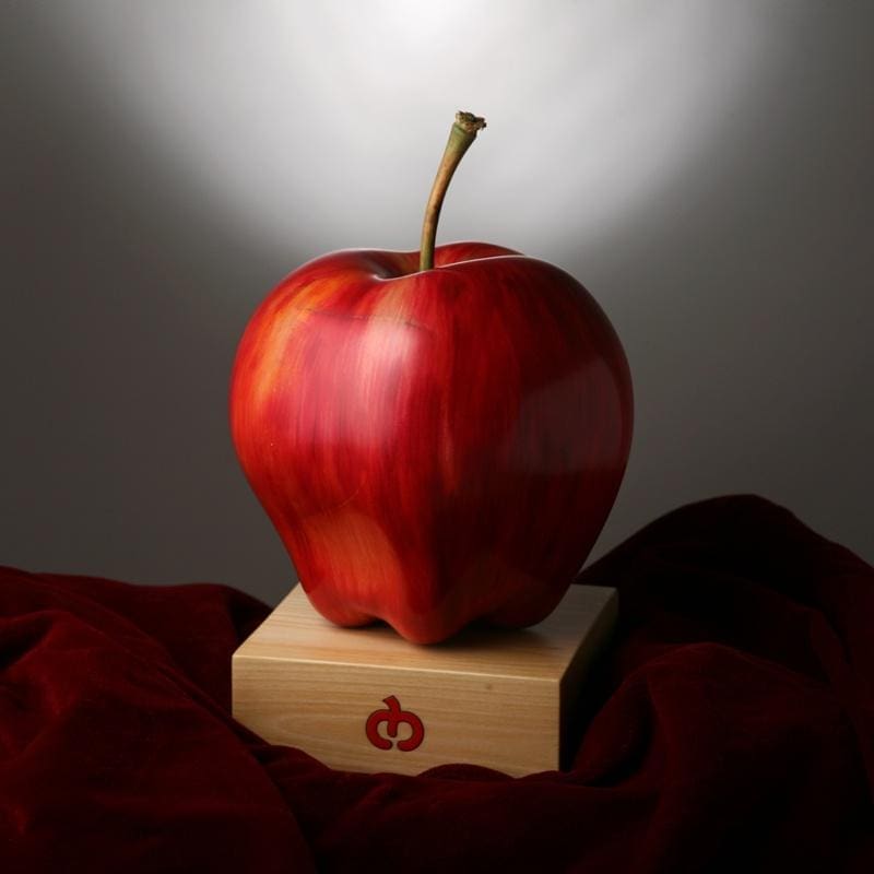 Red Apple (Large Wood Carved Fruit sculptures) - Image 2
