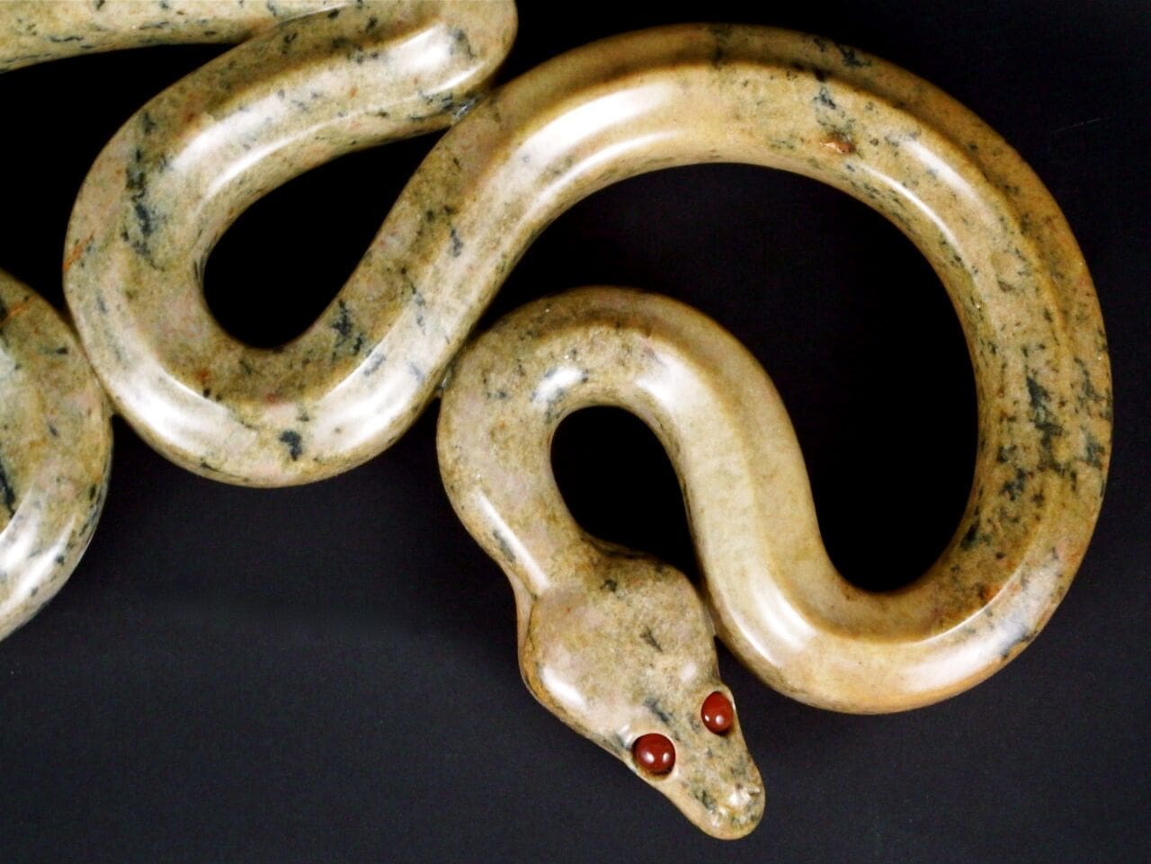 Ball Python Twins (Small Constrictor Snake Carved sculpture) - Image 3