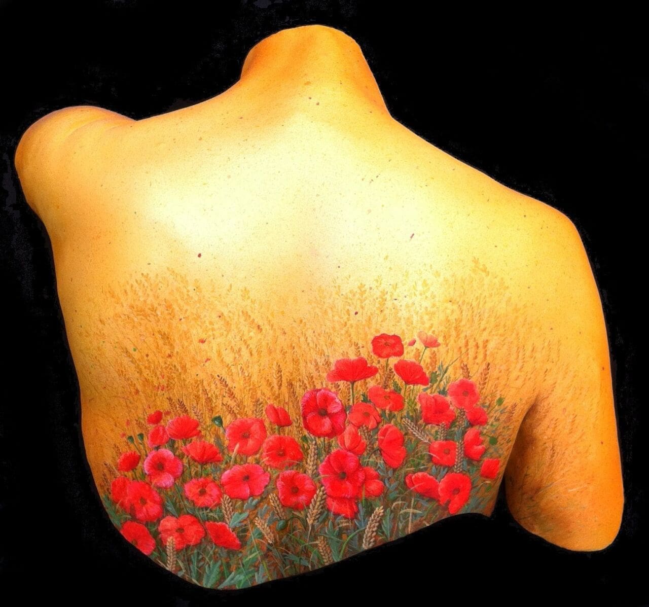 Lammastide (Life-Size Girl`s Back Decorated sculpture)