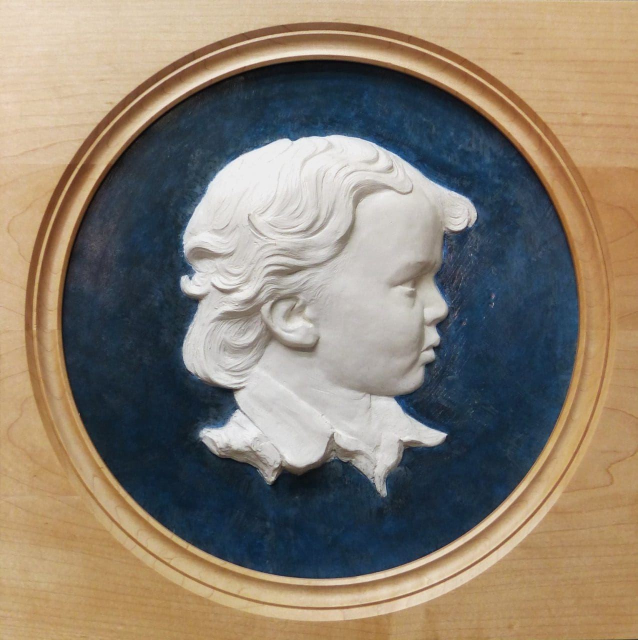 Bas-relief Portrait of a Boy (Ceramic Custom sculpture)