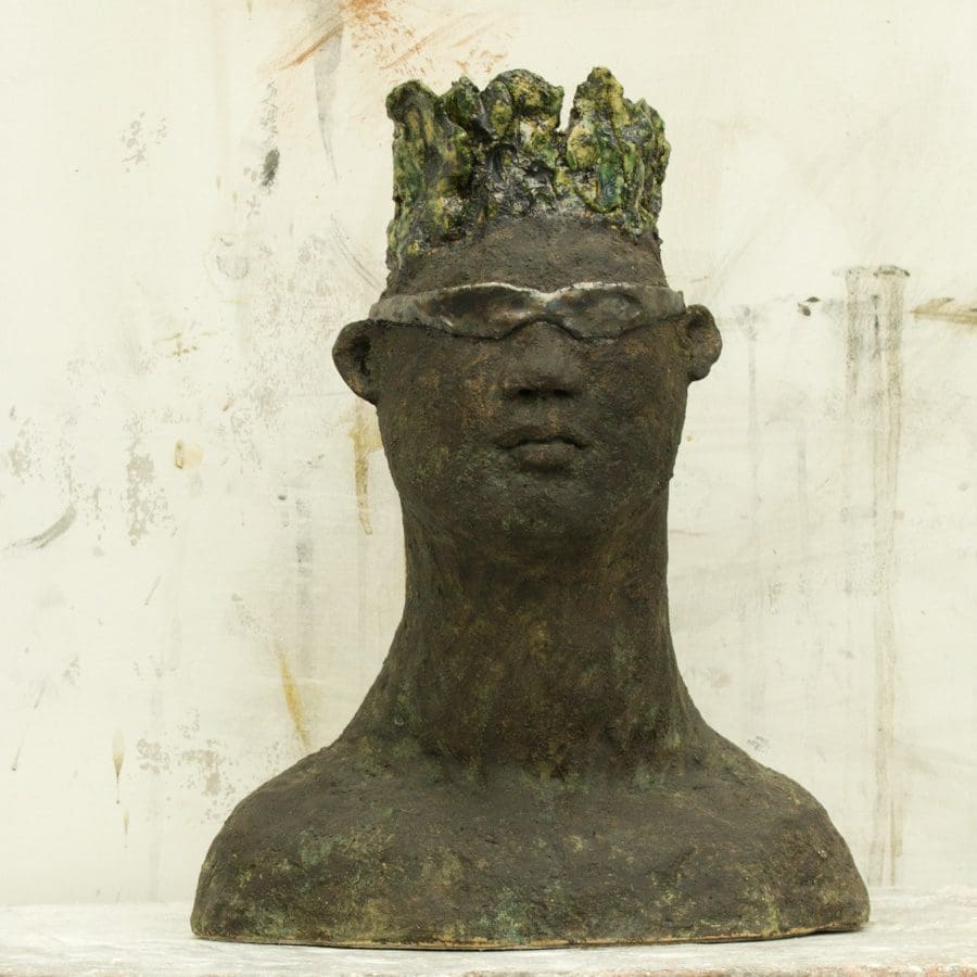 Luigi (Fun Affro Male Head Abstract sculpture)