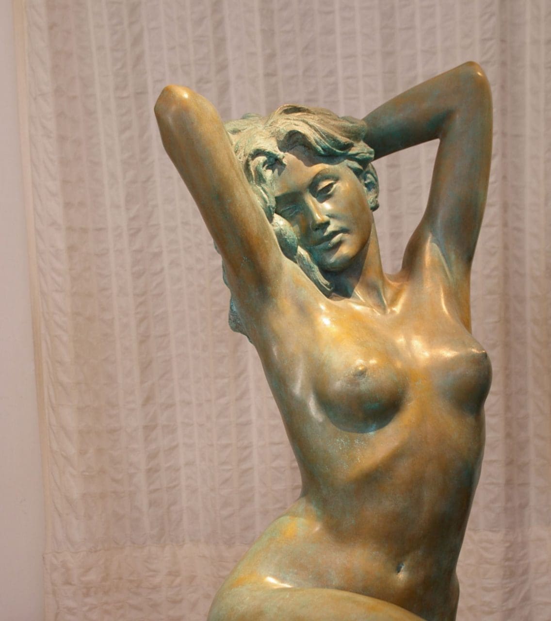 Mirjam (Sensuous Bronze Waking Naked Girl statuette) - Image 2