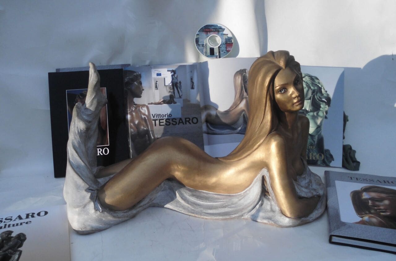 Seleny (Bronze Naked Lying Young Girl sculpture) - Image 2