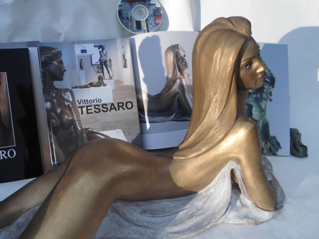 Seleny (Bronze Naked Lying Young Girl sculpture) - Image 4