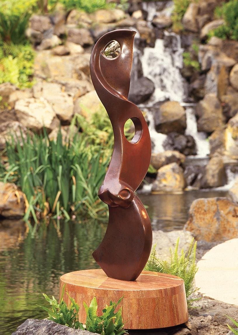 Dreamforce (Abstract Modern Bronze Slim Garden Yard sculpture)